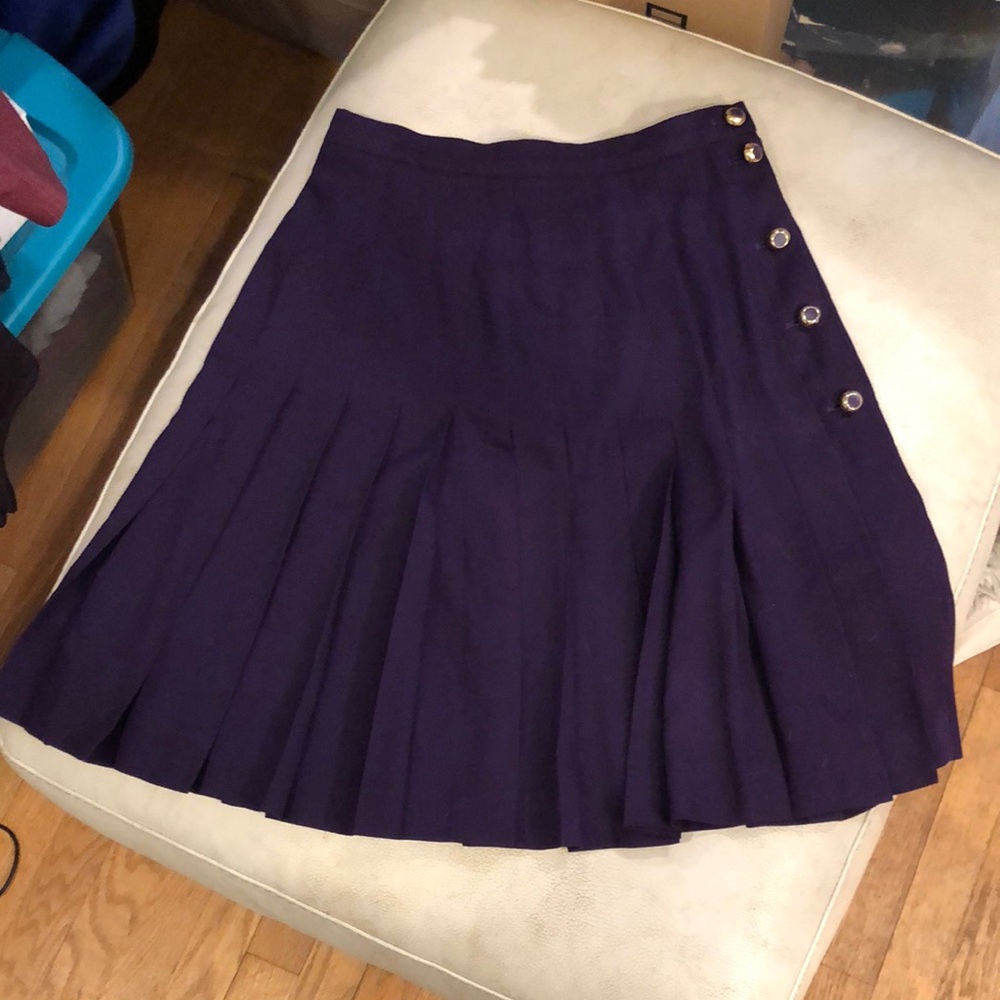 Escada Purple Knee-Length Pleated Skirt